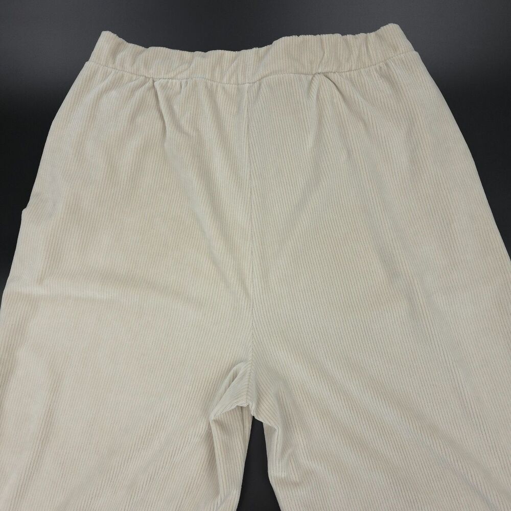 VUORI Haven Wide Leg Ribbed Knit Pant Suede Beige Athleisure Lounge Clean Girl - Picture 8 of 10